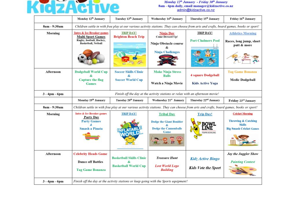 Summer holiday childrens program